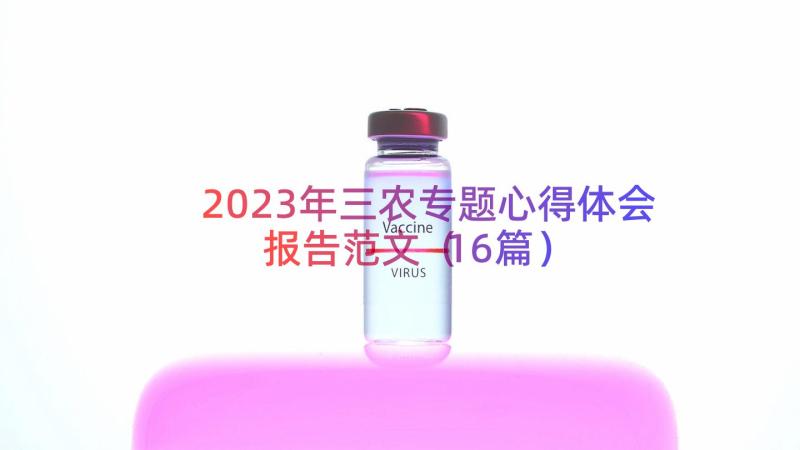 2023年三农专题心得体会报告范文（16篇）