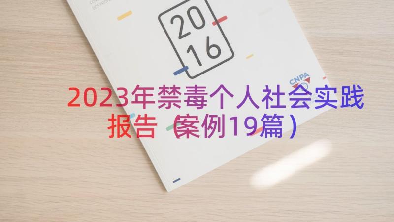 2023年禁毒个人社会实践报告（案例19篇）