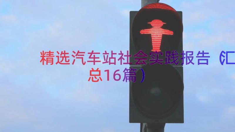 精选汽车站社会实践报告（汇总16篇）