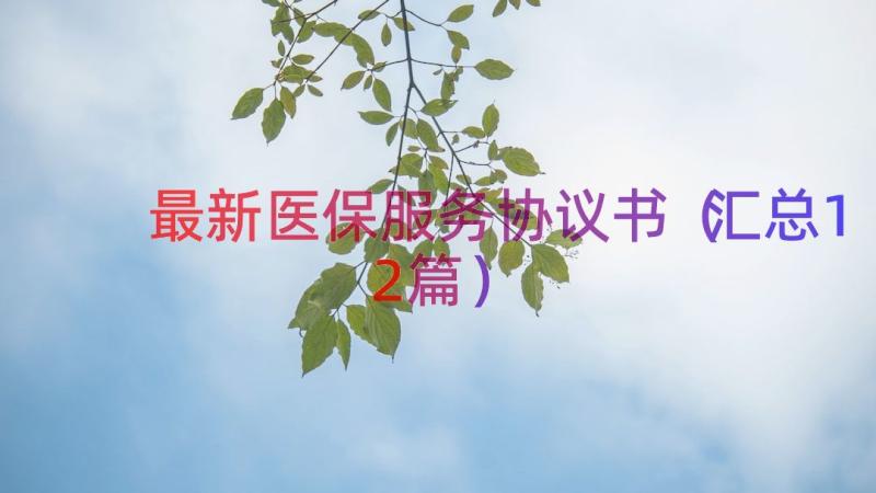 最新医保服务协议书（汇总12篇）