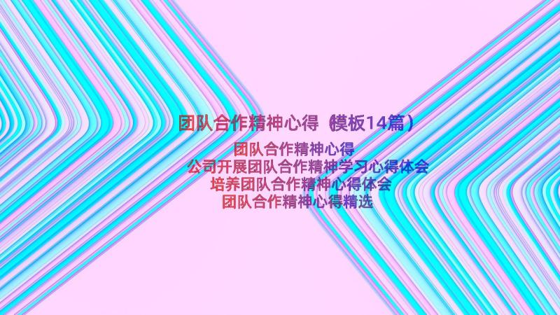 团队合作精神心得（模板14篇）