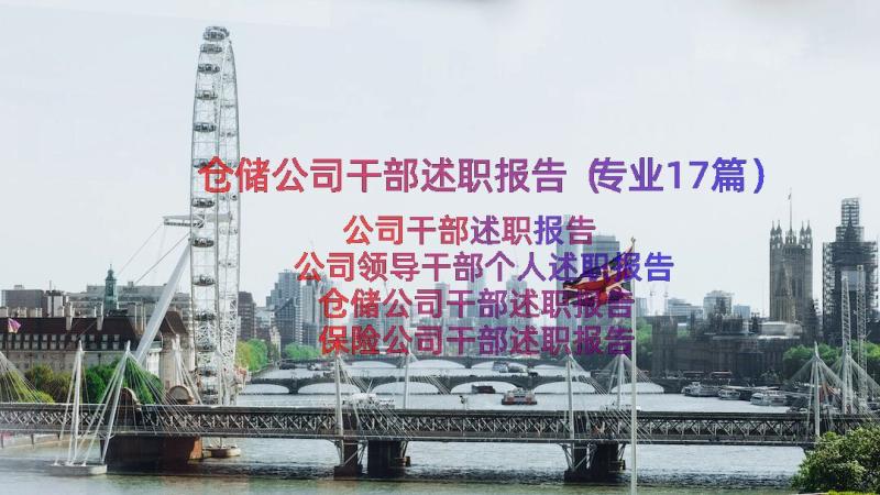 仓储公司干部述职报告（专业17篇）