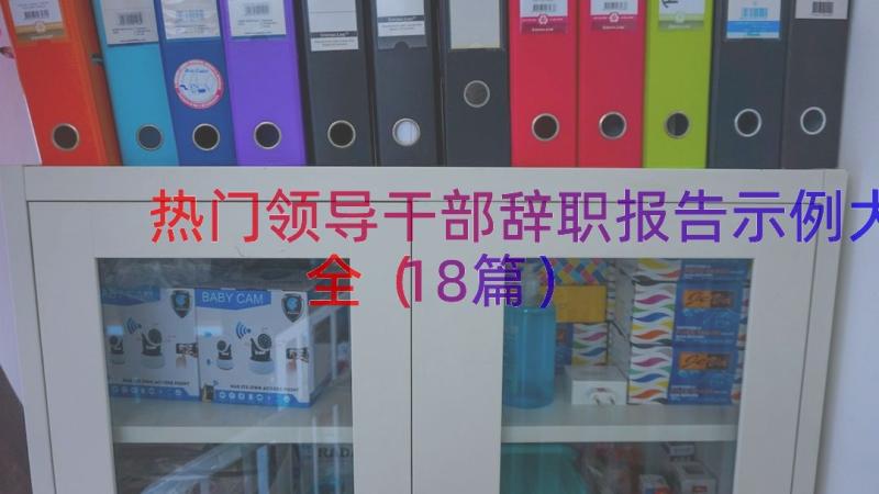 热门领导干部辞职报告示例大全（18篇）