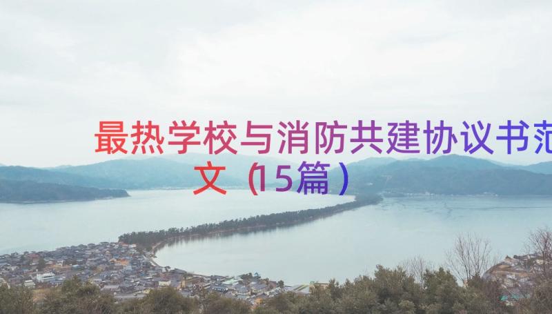 最热学校与消防共建协议书范文（15篇）