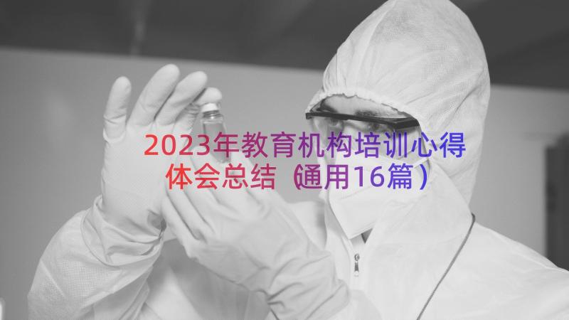 2023年教育机构培训心得体会总结（通用16篇）