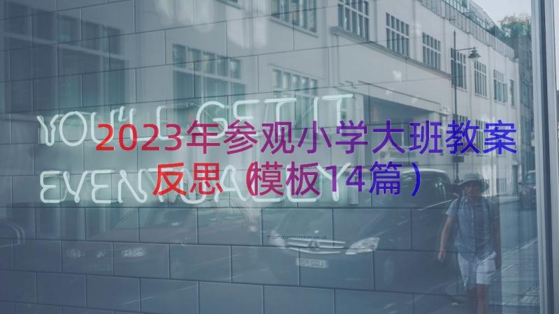 2023年参观小学大班教案反思（模板14篇）