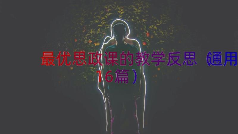 最优思政课的教学反思（通用16篇）