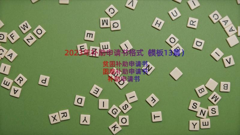 2023年补助申请书格式（模板13篇）