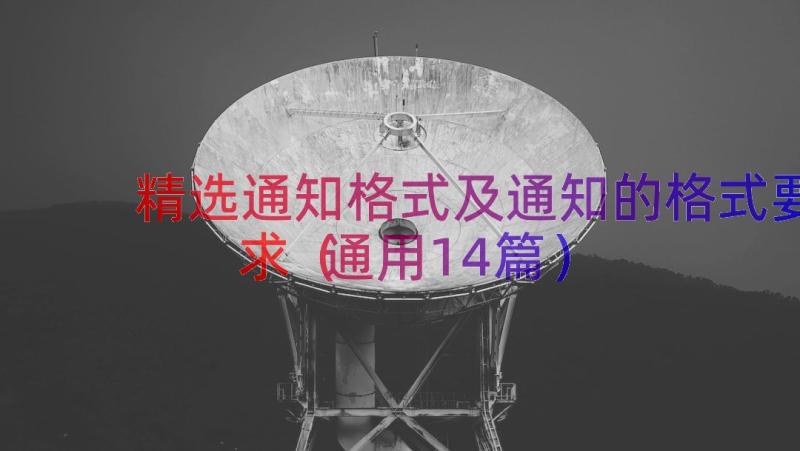 精选通知格式及通知的格式要求（通用14篇）