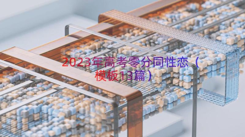 2023年高考零分同性恋（模板13篇）