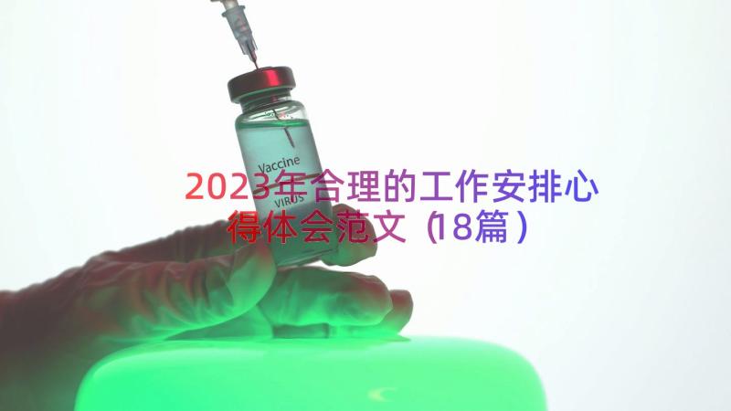 2023年合理的工作安排心得体会范文（18篇）