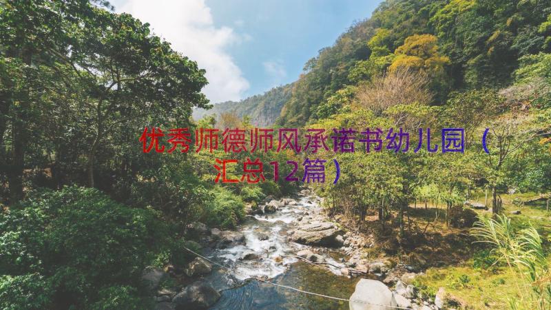 优秀师德师风承诺书幼儿园（汇总12篇）