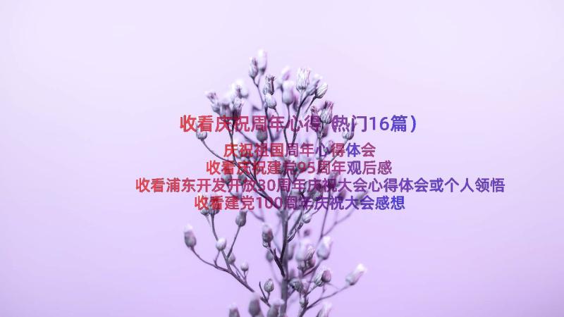 收看庆祝周年心得（热门16篇）